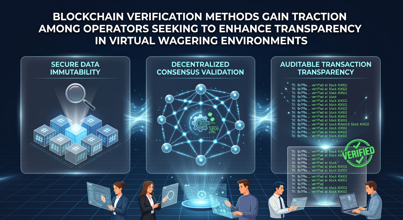 Blockchain verification systems displayed on operator dashboards showing real-time transaction audits