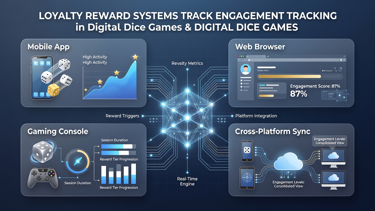 Analytics dashboard displaying engagement metrics for dice game loyalty programs
