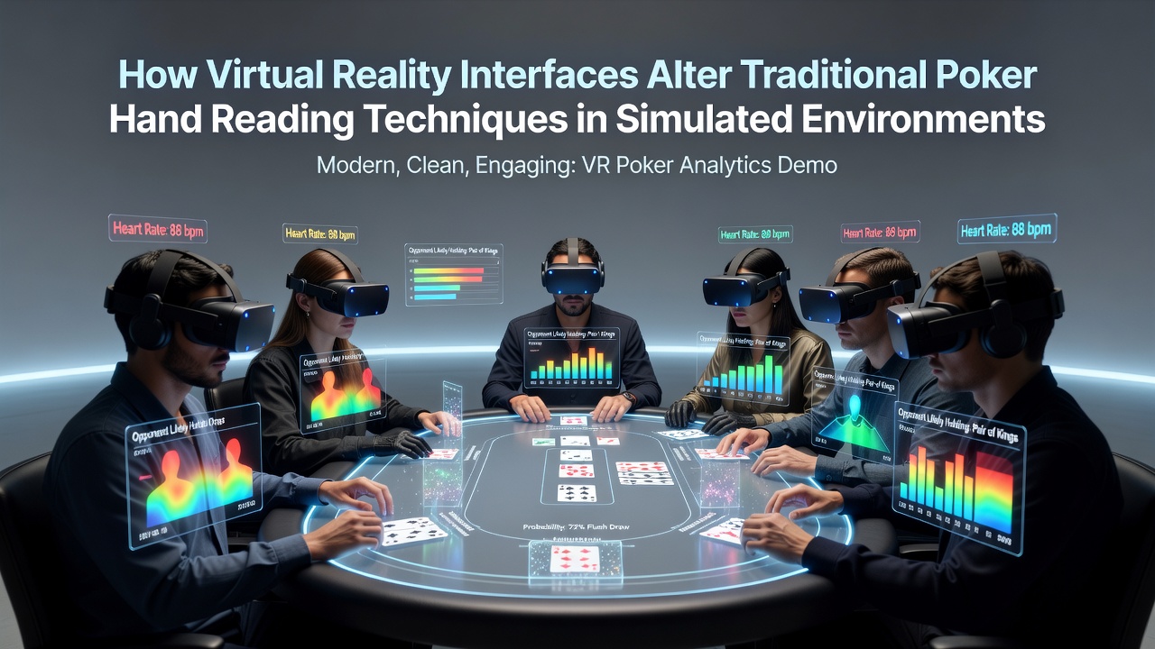 Close-up view of VR poker avatars displaying tracked hand movements and betting interface overlays