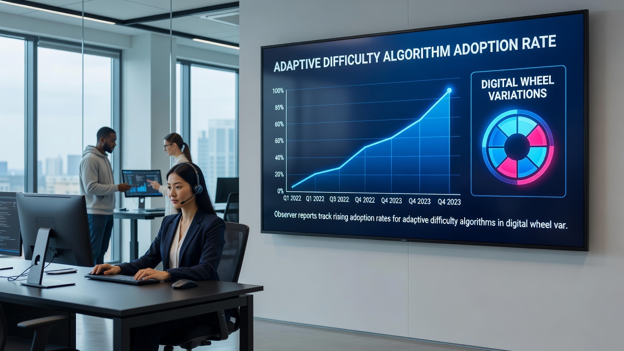 Analytics dashboard displaying adoption metrics for adaptive wheel algorithms across South American jurisdictions