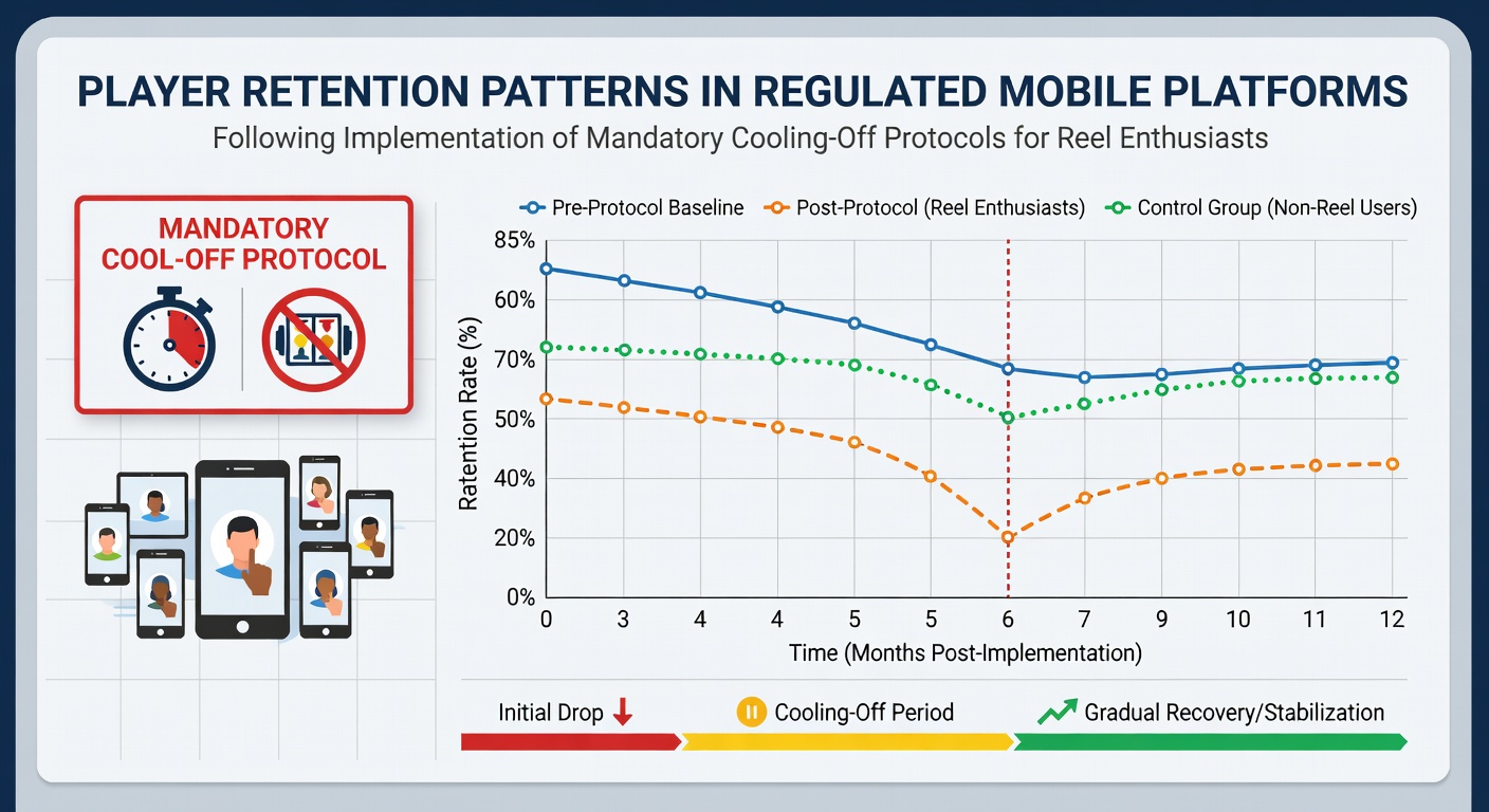 Mobile slot game interface displaying a mandatory cooling-off notification screen on a smartphone