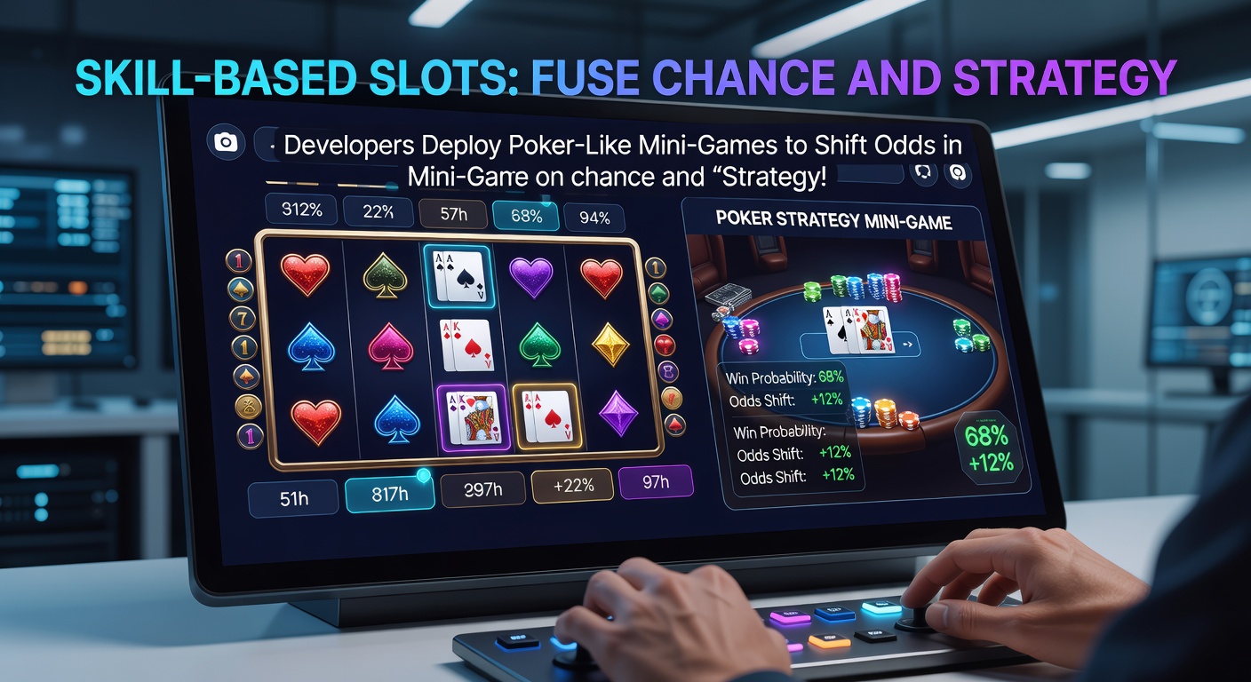 Close-up of a touchscreen slot interface showing poker hand selection with glowing card options and potential payout multipliers